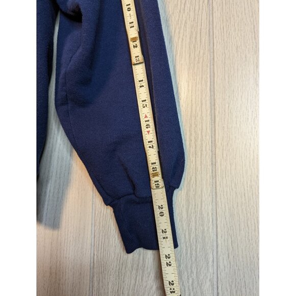 Vintage Jerzees 90s Sweatshirt Mens Navy Blue Sz M Made in USA Blank Pullover - Picture 6 of 7